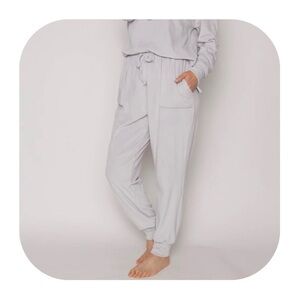 Kay Anna L silver grey ultra soft velour lounge jogger